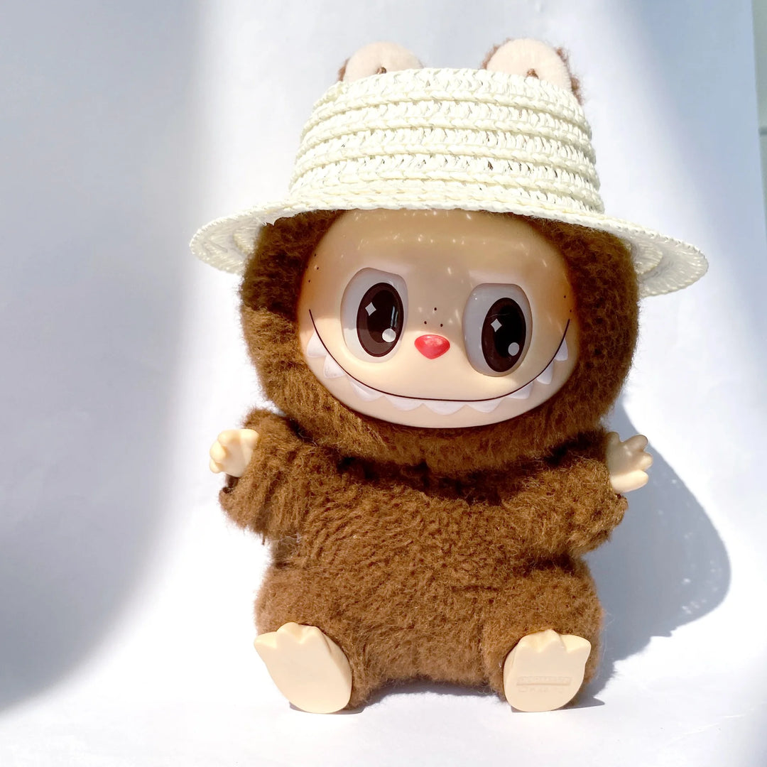 15cm/17cm Rab Doll Hat Headwear Leaky Ears Straw Hat Accessories Lace Wave Sunshade Hat Cute Hat Dressing
