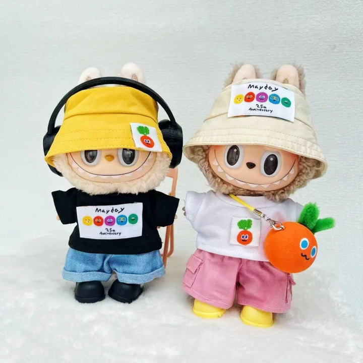 Doll Clothes Only for 15/17cm Vinyl Labubu I II III Mayday Tour Concert Outfit Set Macaron Charm Compatible Kpop Concert Fashion