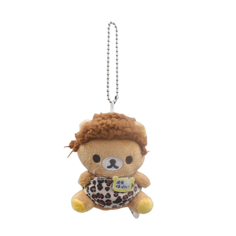 Kawaii Cartoon Rilakkuma Mini Plush Toys Keychain Backpack Pendant Soft Stuffed Doll Decoration Boys and Girls Birthday Gifts