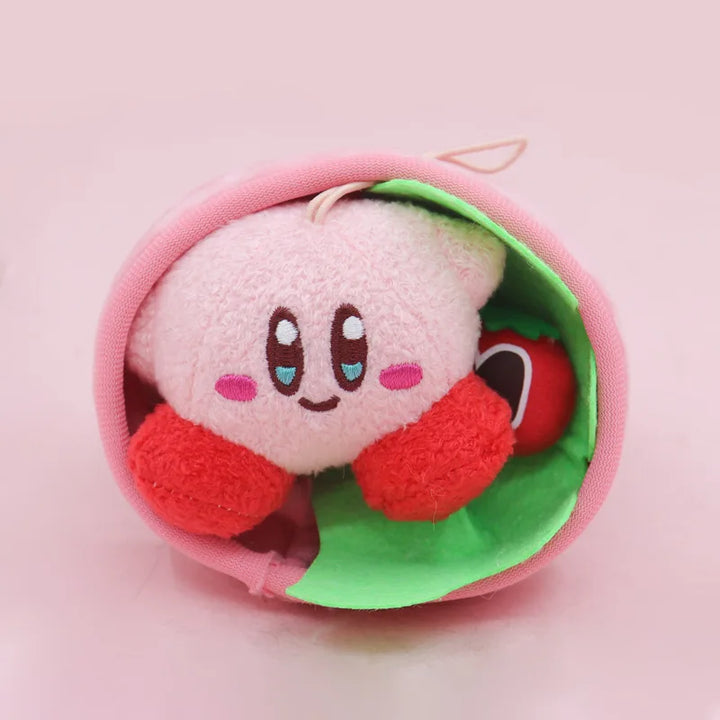 Anime Star Kirby Costume Plush Doll Keychain Bento Hamburger Series Stretchable Doll Kawaii Backpack Hang Pendant  Birthday Gift