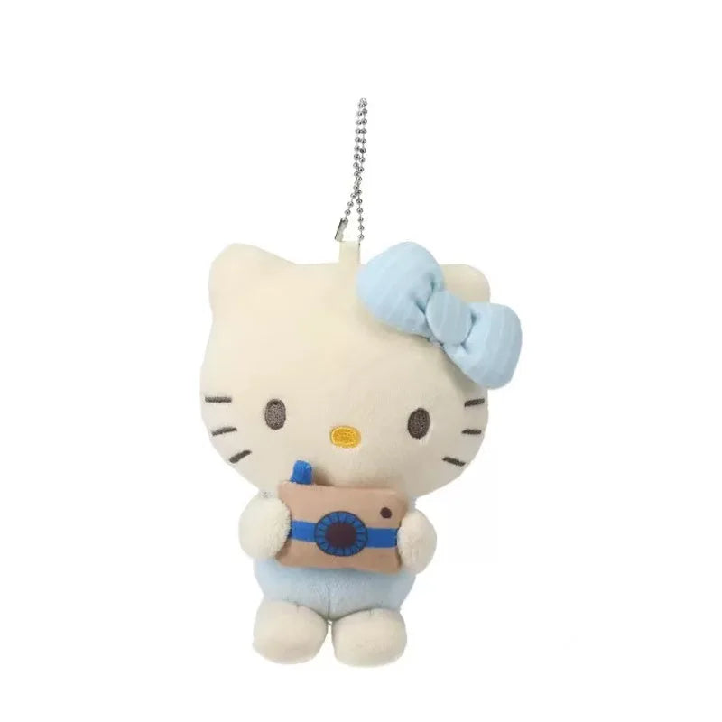 Kawaii Sanrio Hello Kitty Milk Camera Kt Plush Toys Backpack Keychain Stuffed Doll Creative Peripheral Girls Birthday Gifts
