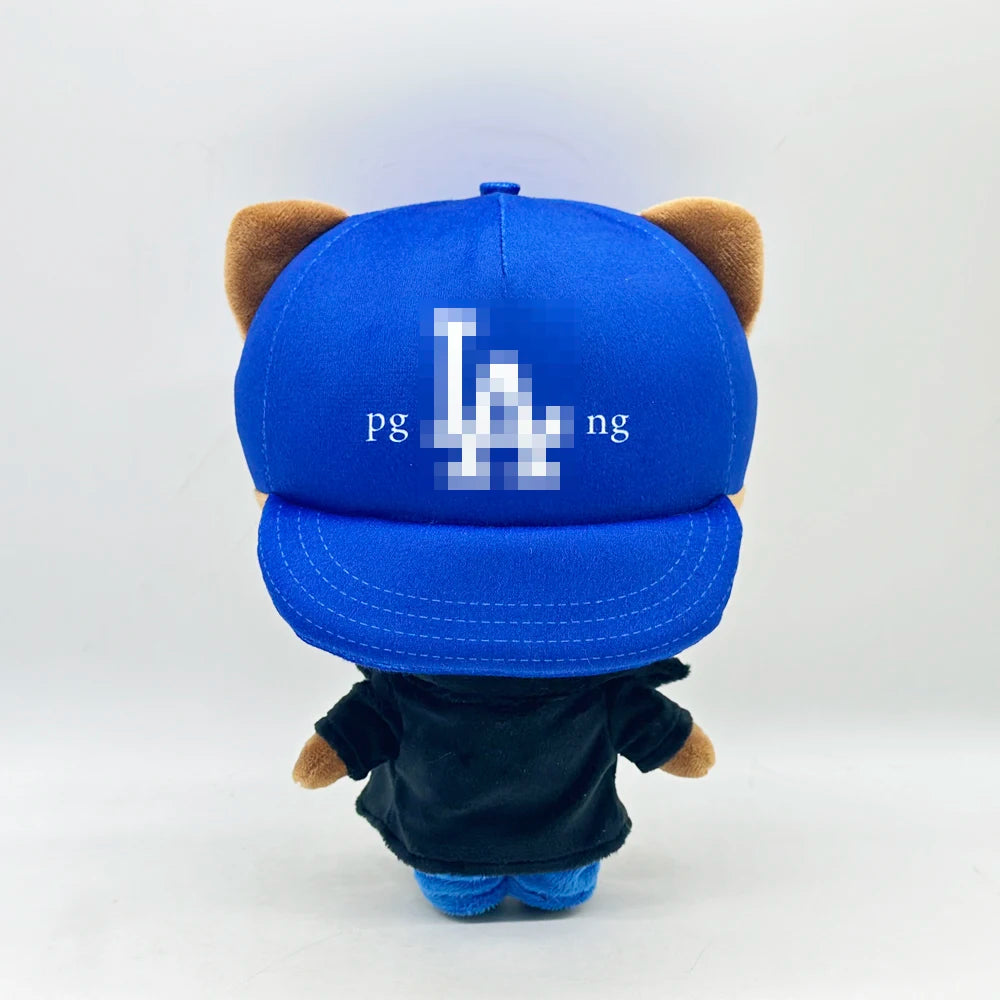 Hello Kitty Blue Hat Boy Kendrick Lamar Plush Doll Figure Stuffed Toy Cute Boys Girls Fans Collect Gifts 24cm