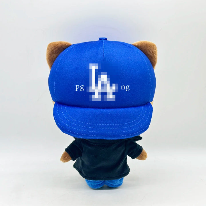 Hello Kitty Blue Hat Boy Kendrick Lamar Plush Doll Figure Stuffed Toy Cute Boys Girls Fans Collect Gifts 24cm