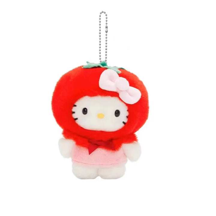 Sanrio Hello Kitty Kawaii Plush Toys Fruit and Vegetable Story Backpack Pendant Decorative Keychain Girl Creative Birthday Gift