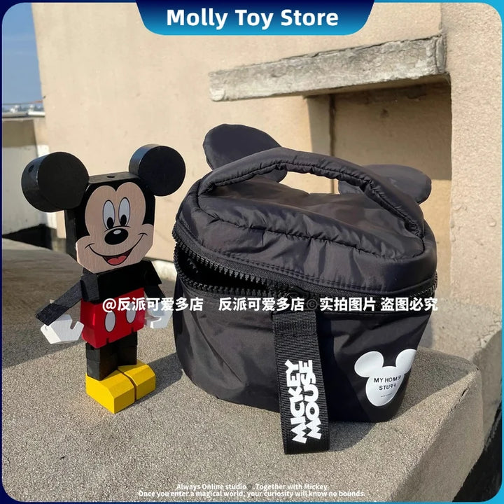 Kawaii Disney Mickey Portable Cosmetic Bag Cute Cartoon Large Capacity Storage Bag Travel Wash Bag Gifts