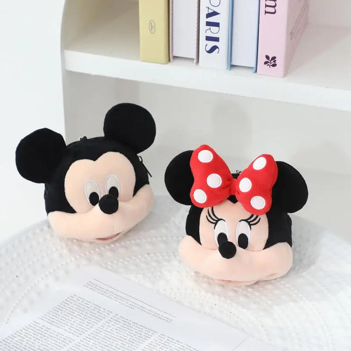 Kawaii Disney Mickey Minnie Mouse Cute Cartoon Plush Toys Coin Purse Wallet Earphone Bag Backpack Keychain Friends Holiday Gift