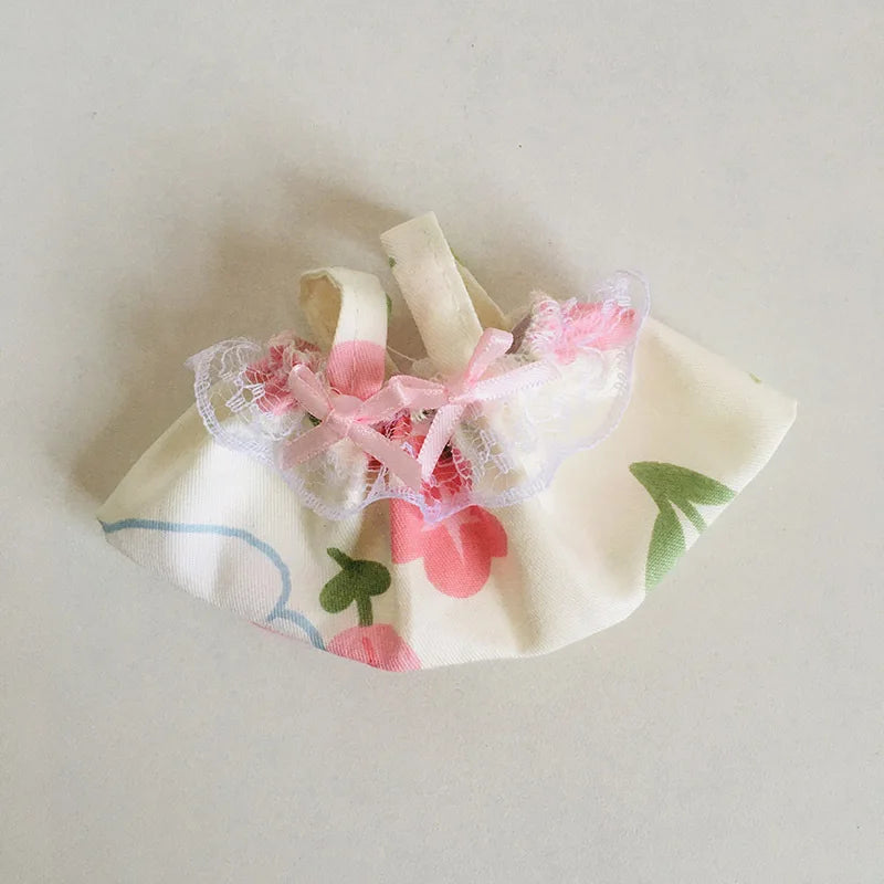 Cute Mini Plush Doll'S Fresh & Chic Sleeveless Dress 15/17cm Labubu I II III Idol Dolls Accessories For Sitting Party Clothing