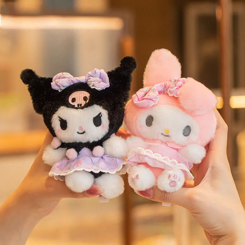 Sanrio Kuromi My Melody Kawaii Plush Toys Keychain Backpack Pendant Cartoon Doll Decoration Creative Gift for Friends' Birthday