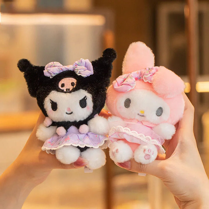 Sanrio Kuromi My Melody Kawaii Plush Toys Keychain Backpack Pendant Cartoon Doll Decoration Creative Gift for Friends' Birthday