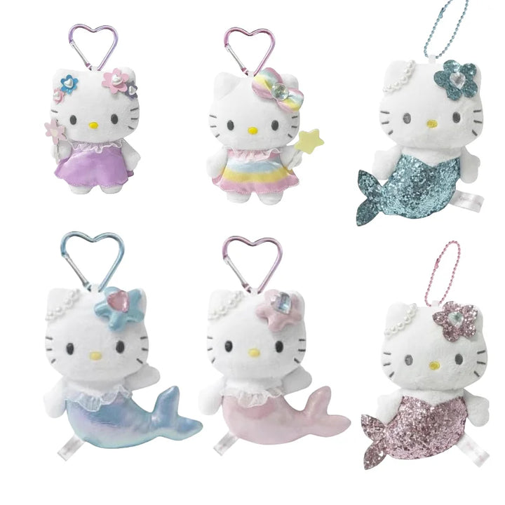 10cm Sanrio Hello Kitty NIC Unicorn Mermaid Long Legs Heiseic  Plush Doll Pendant Plush Kuromi My Melody Accessories For gril
