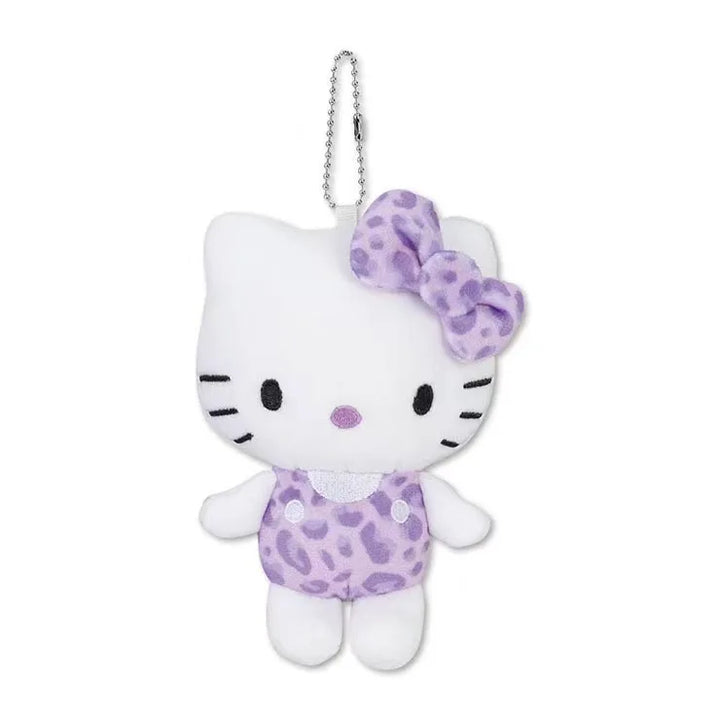 Sanrio Hello Kitty Japanese Cute Cartoon Leopard Pattern Plush Toys Kawaii Keychain Girl Heart Gift Backpack Pendant Accessories