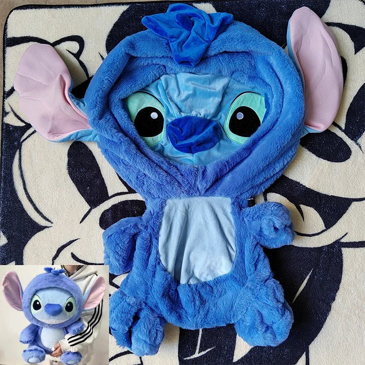 Disney Kawaii Lilo and Stitch Plush Toys Blueberries Anime Big Stich Doll Pillow Semi-finished Leather Holster Gift for Kids