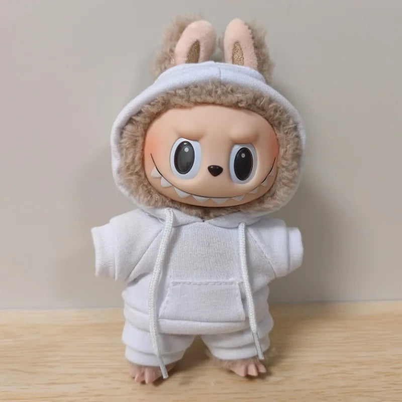 Labubu Doll Clothes Casual Hooded Sweatshirt 15/17cm Plush Doll'S Clothes Replacement