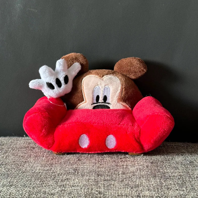 Kawaii Kuromi Hello Kitty Mickey Plush Mini Sofa Cartoon Cute Plush Toy Soft Stuffed Doll Sofa Decorative Home Item For Fans
