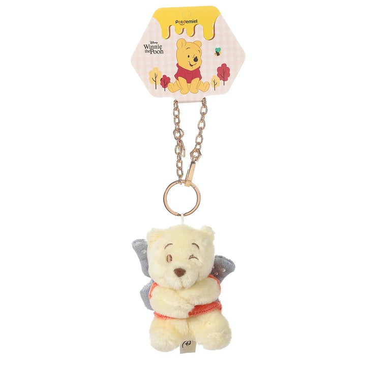Kawaii Disney Pooh Bear Eeyore Plush Toy Keychain Cartoon Piglet Butterfly Fairy Accessories Backpack Pendant Girl Birthday Gift