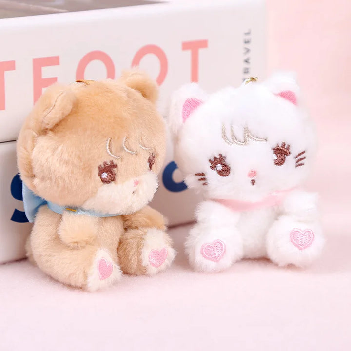 Cute Mikko Plush Pendant Keychain Cartoon Cat Soft Little Doll Backpack Pendant Decoration Children Toy Friends Christmas Gift