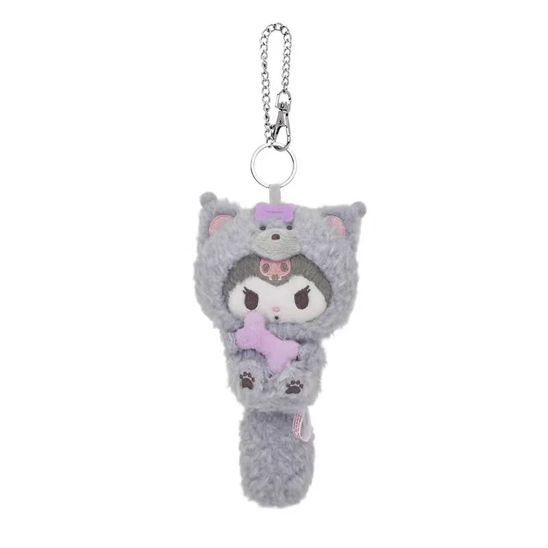 Kawaii Sanrio Kuromi My Melody Plush Toys Keychain Cartoon Pachacco Hello Kitty Backpack Pendant Decoration Friend Birthday Gift