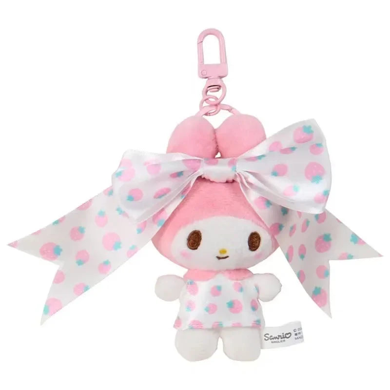 Sanrio My Melody Kawaii Cartoon Plush Toy Keychain Cute 50Th Anniversary Backpack Pendant Decoration Girl Birthday Creative Gift