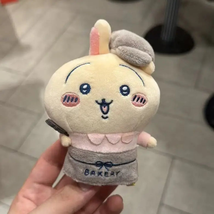 MINSO Cute chef Plush Doll Keychains Anime Cartoon Hachiware Dessert Bread sandwich Self-deprecating Bear USAGI Bag Accessories