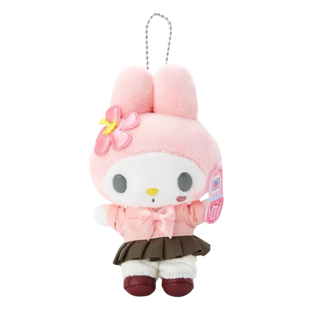 Kawaii my melody Plush Doll Keychain sanrio hello kitty Bag Accessories Heisei uniform HotGirls Y2K Kitty Cat Schoolbag Pendant