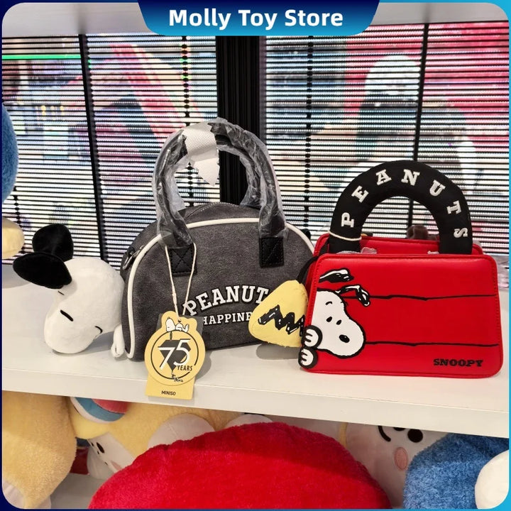 Anime Snoopy Small House Handbag Cartoon Cute Cosmetic Bag Storage Bag Cartoon Cute Large Capacity Messenger Bag Girls Gifts
