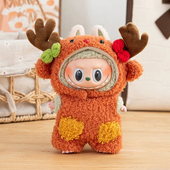 1st 2nd 3rd Gen Labubu Outfit Colorful Themed Animal Outfits Set: Western Pink Dress Brown Christmas Reindeer Pink Crab Fuchsia