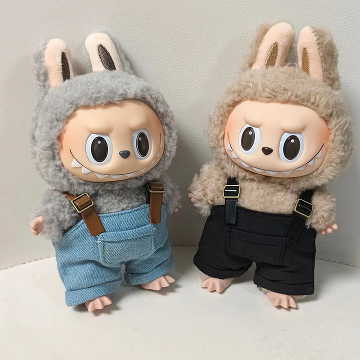 Labubu Doll Clothes Bib Pants Dress Up 15/17cm Plush Doll'S Clothes Sitting Party Clothing Replacement