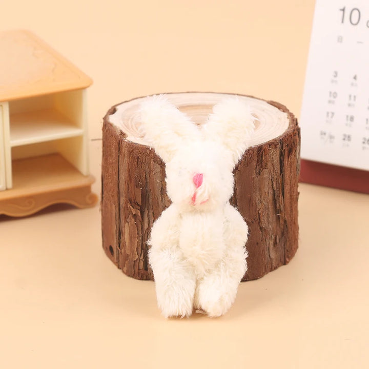 5.5CM Cute Rabbit Plush Toy Cartoon Bunny Pendant Soft Stuffed Doll Keychain Backpack Bag Key Ring Decor Dollhouse Decor Doll