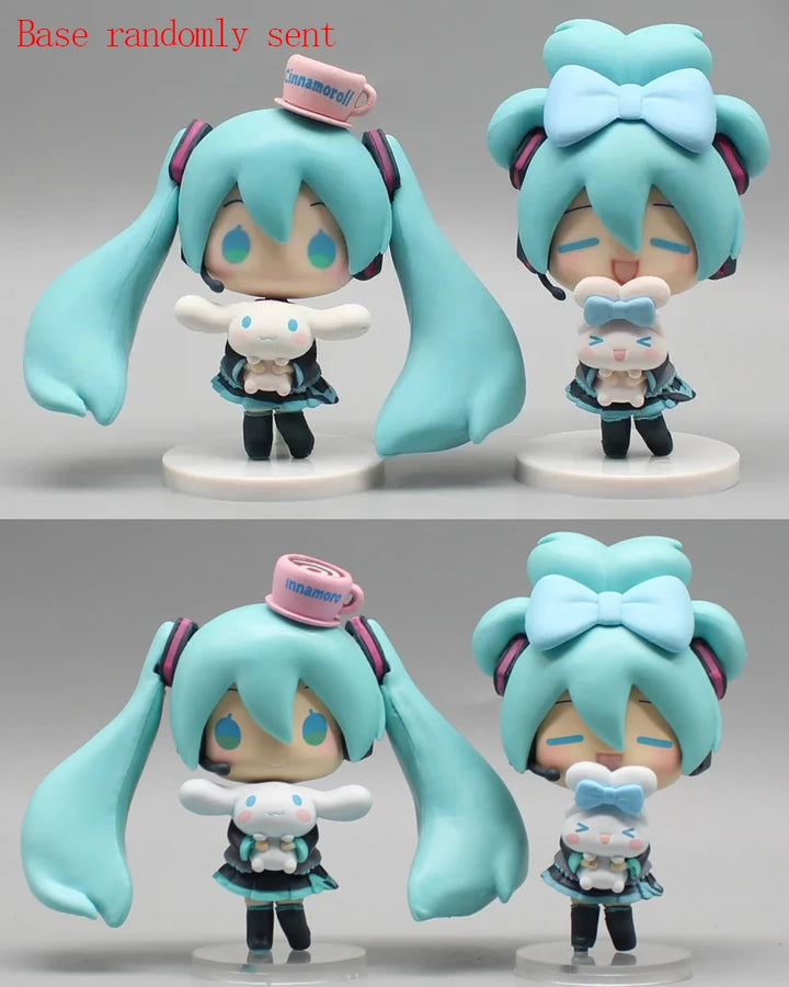 Anime Hatsune Miku Figure Miku With Cinnamoroll Figure Pvc Cute Statue Collection Model Q Doll Decoration Toy Birthday Gift