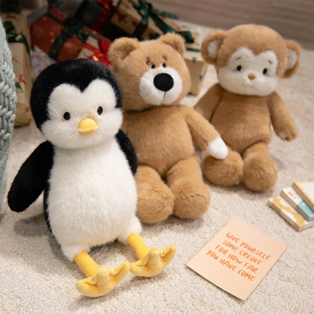 Fluffy Husky Plush Toy Golden Monkey Stuffed Wild Animal Pink Pig Soft Dolls Kawaii Penguin Plushie Bear Brown Teddy Bear Gifts