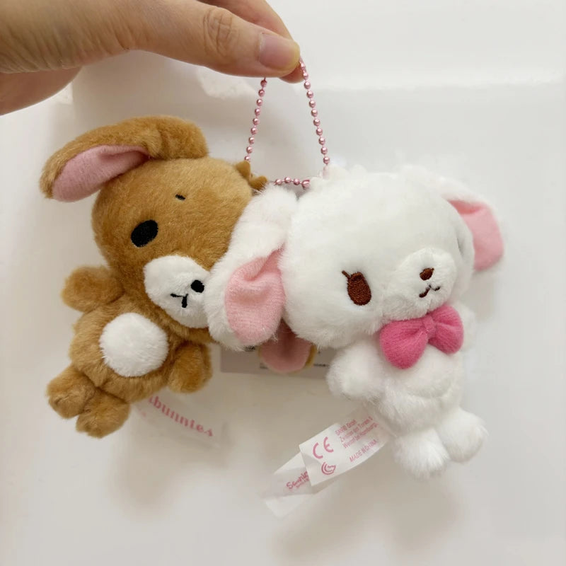 Sugarbunnies Kurousa and Shirousa Plush Toys Mascot Cute Keychain Charms Ball Chain Keyring Girls Toys