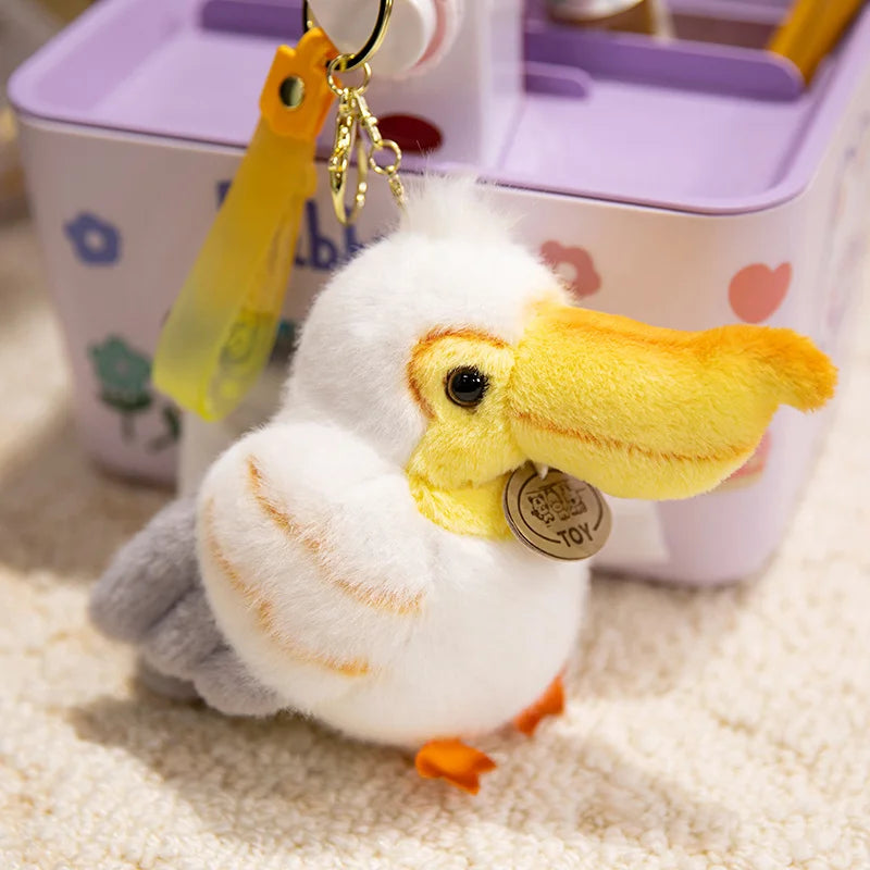 Toucan Key Ring Holder Stuffed Bird Parrot Bracelet Slap Band Plush Toys Pelican Sitting Soft Dolls Functional Gifts Bag Pendant
