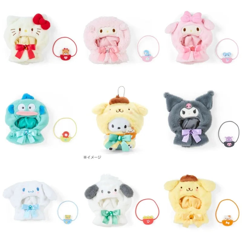 15cm kawaii Sanrio Plush Doll'S Clothes Cape Skirt Suit Cloak Set Accessories for labubu Outfit Clothing Kuromi Hat Accessory