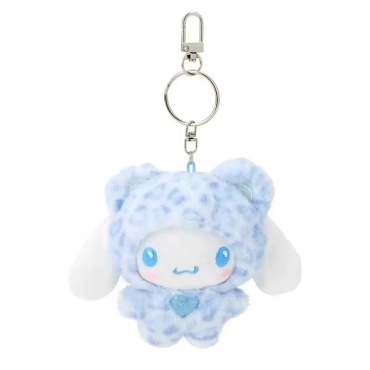 Kawaii Sanrio Cinnamoroll Hello Kitty Leopard Print Kuromi Plush Toys Keychain Backpack Pendant Decoration Girls Birthday Gift