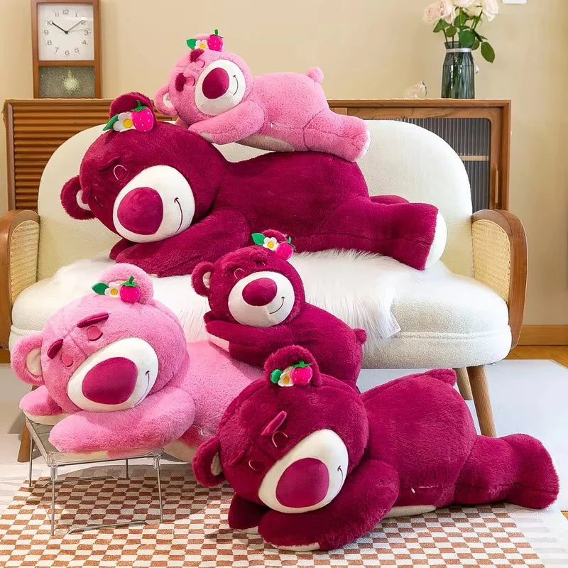 40/50/70cm Disney Toy Story Lotso Kawaii Bear Strawberry Sofa Plush Pillow Stuffed Toys Children Girls Festivals Birthday Gifts