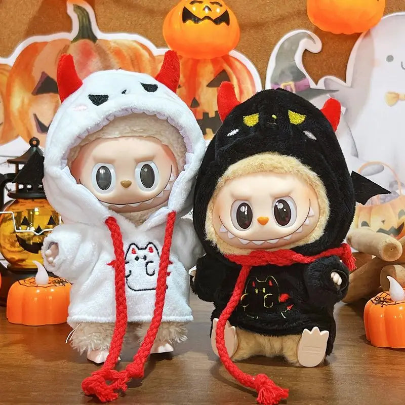 17cm Labubu I II Idol Dolls Devil Ghost Sweatshirt Mini Plush Doll'S Clothes 10CM Cotton Doll DIY Accessories