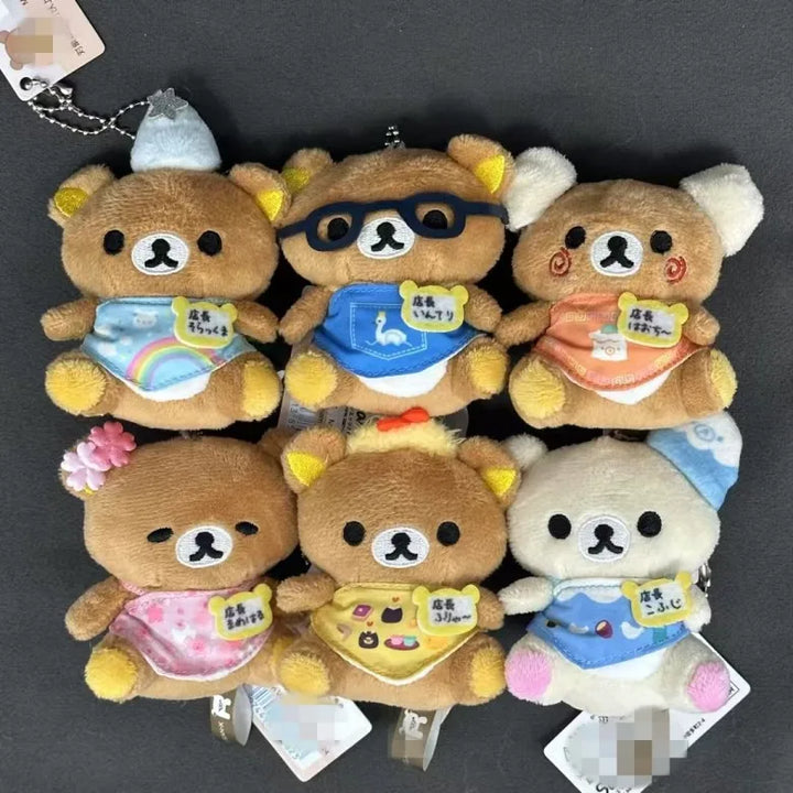 Cartoon Rilakkuma 20th Anniversary Plush Doll easy bear Temari bag Pendant Kawaii  Mini kuma car plush KeyChain Decoration Gift