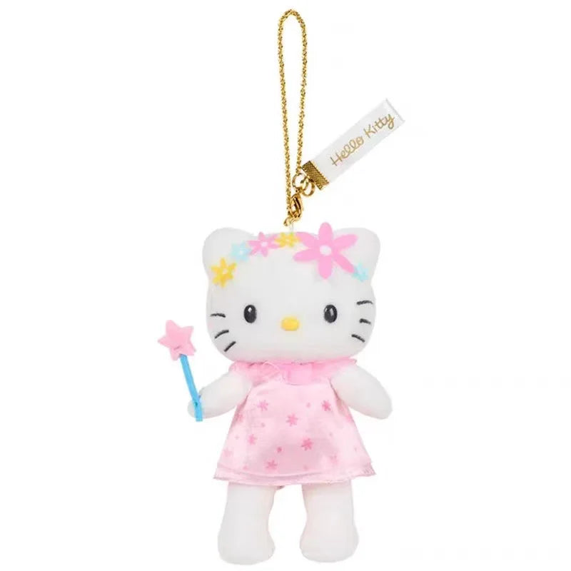 Sanrio Hello Kitty Kawaii Plush Toys Backpack Pendant Cartoon Long Legs Black Skin 50Th Anniversary Keychain Accessories Gifts