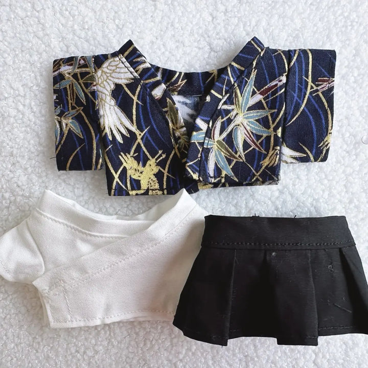 15/17cm Labubu 1st/2nd/3rd Generation Dolls Outfit Sitting Party Labubu Belt & Kimono Plush Doll'S Clothes Accessories