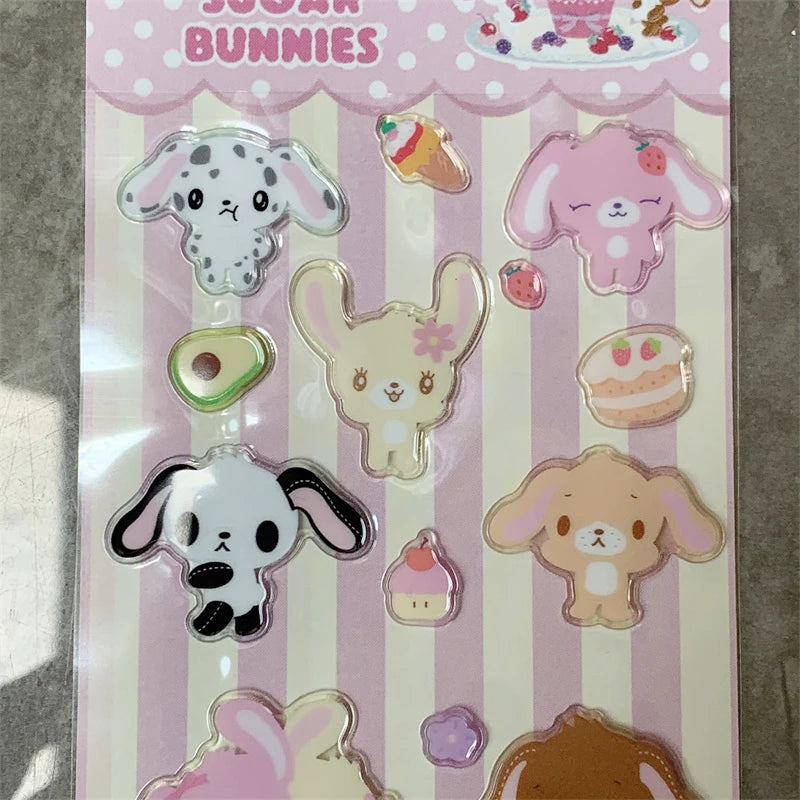Kawaii Sugarbunnies Stickers Three-D Cartoon Bunny Cute Laptop Notebook Sticker Book Decor