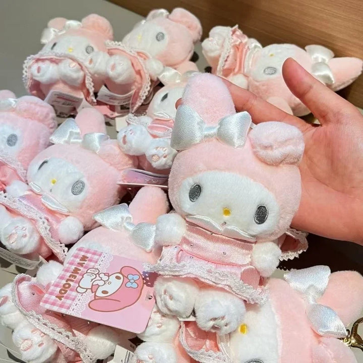 Sanrio butterfly series MY Melody Plush KeyChain pink skirt butterfly wings Sweet Piano Bag Pendant cute Melody Plush Toy Gift