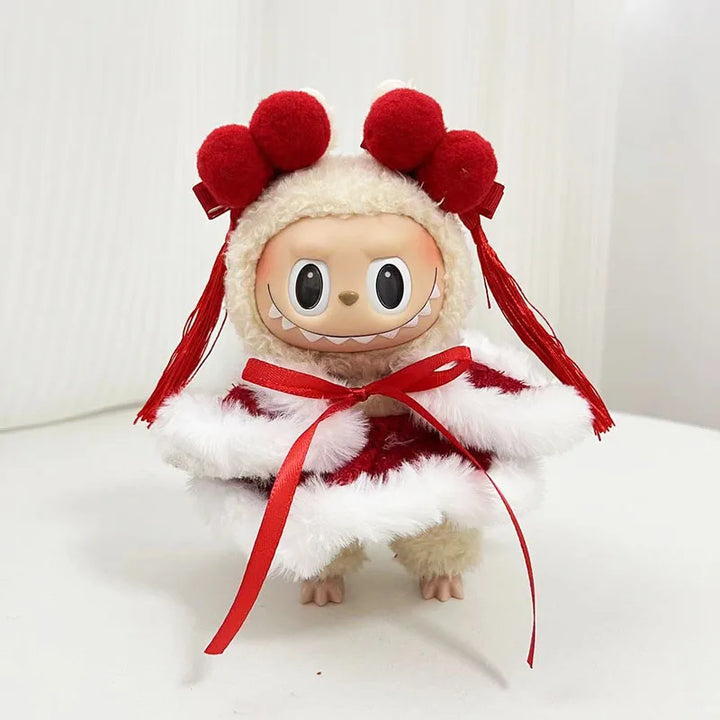 Cute Xmas Clothes for 15cm Labubu Idol Dolls New Year Plush Doll'S Clothes Hoodie Clothing Accessories Korea Kpop Exo Outfit
