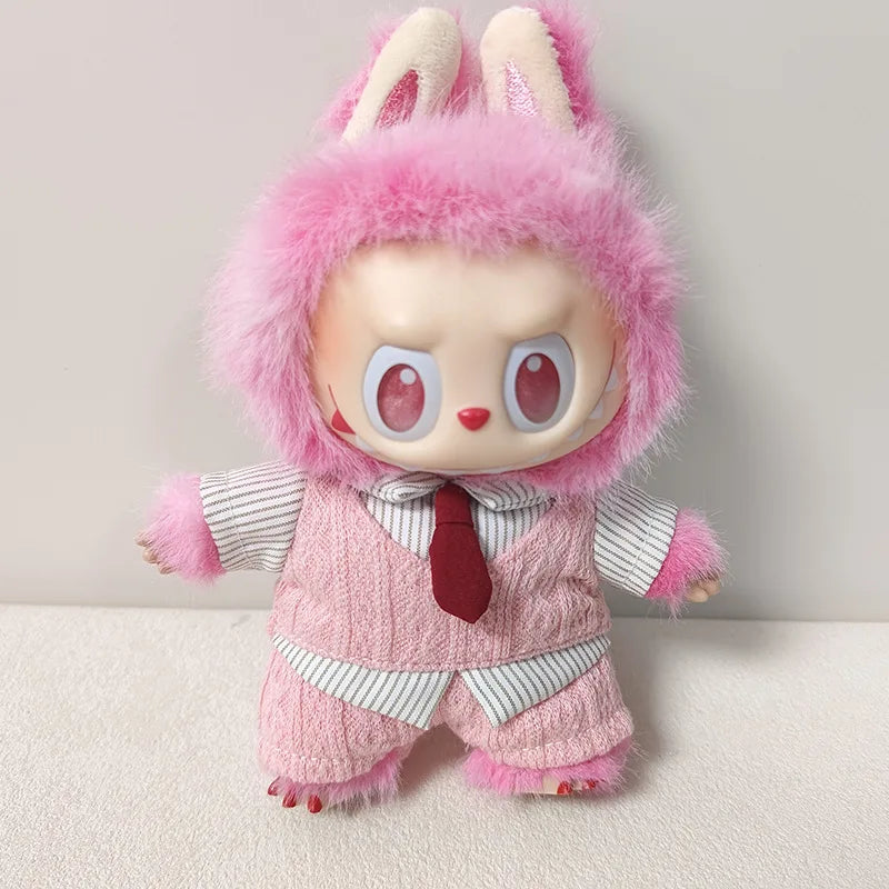 Labubu Doll Clothes College Style Set For 15-17cm Ropa 3.0 Labubu V1 V2 V3 Clothes Sitting Party Accessories