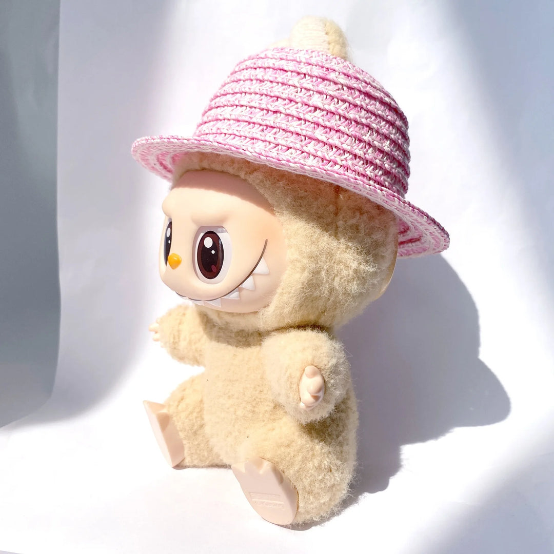 15cm/17cm Rab Doll Hat Headwear Leaky Ears Straw Hat Accessories Lace Wave Sunshade Hat Cute Hat Dressing