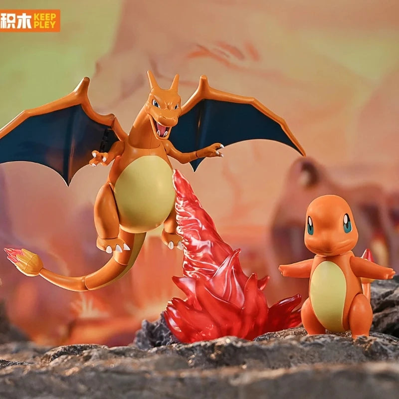 Keeppley Pokemon Action Figure Assembly Model Pikachu Charizard Anime Original Desktop Decoration Customized Toy Birthday Gifts