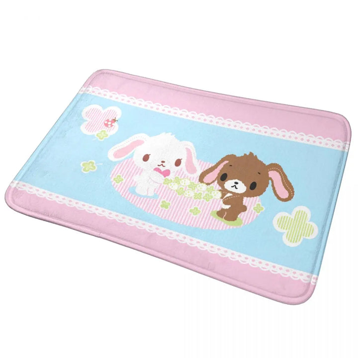 Cute Sugarbunnies Memory Foam Bathroom Rugs Ultra Soft Non-Slip Sugar Rabbit Carpet Bath Mat Water Absorbent for Shower