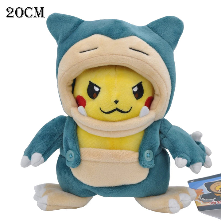 Cos Eevee Pikachu Cosplay Plush Toys Pikachu Peluche Mimikyu Lucario Charizard Garchomp Stuffed Animal Doll Collectible Gift