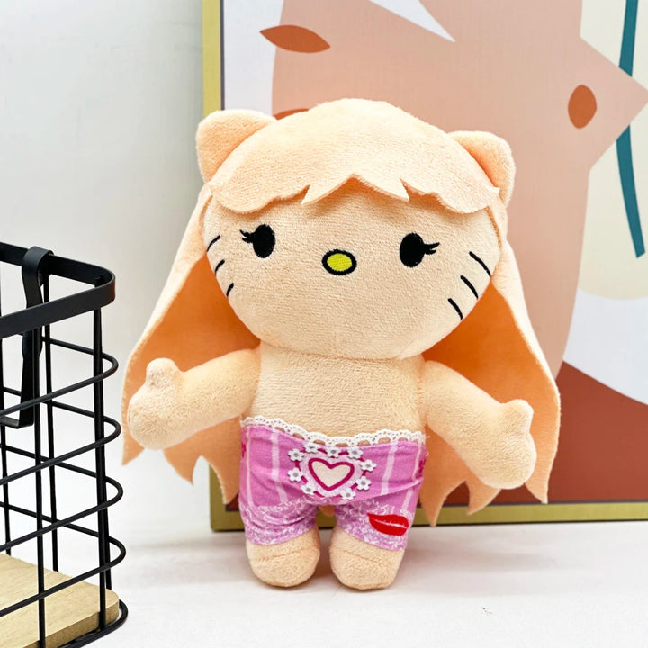 23cm SABRINA CARPENTER Pink Shorts Hello Kitty Plush Doll Figure Stuffed Toys Cute Boys Girls Fans Collect Gifts