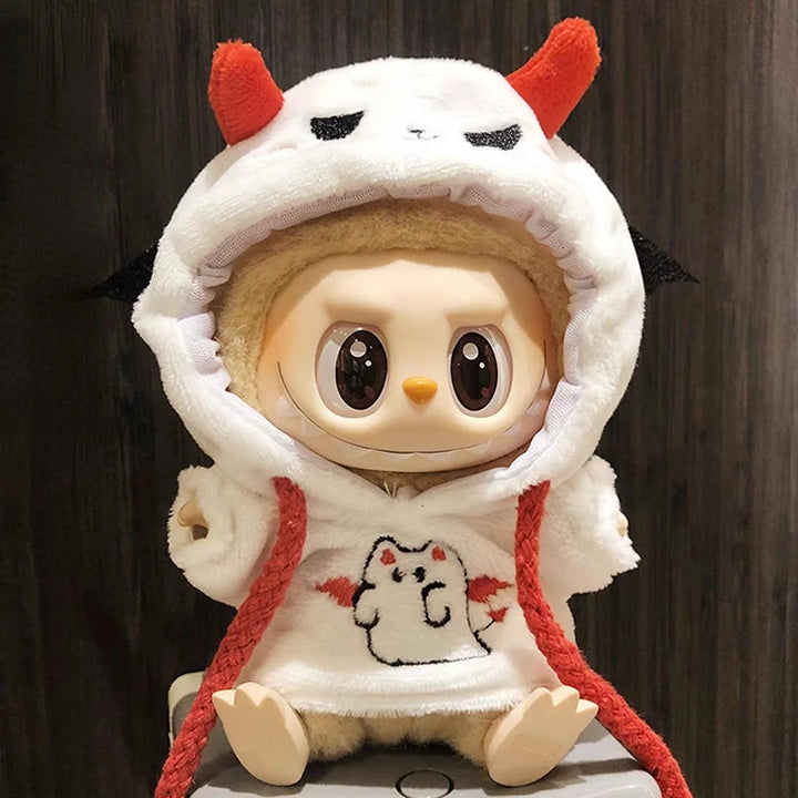 17cm Labubu I II Idol Dolls Devil Ghost Sweatshirt Mini Plush Doll'S Clothes 10CM Cotton Doll DIY Accessories