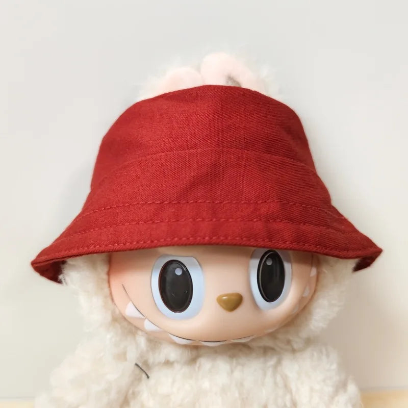 Labubu Doll Hat 15/17cm Plush Doll'S Accessories Bucket Hat Sitting Party Labubu I II Idol Dolls Hat